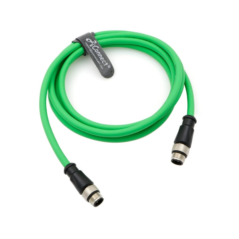 Aconnect Shielded Flexible Ethernet Camera Cable M12 4Pin D-Code Male Cat5e 2M