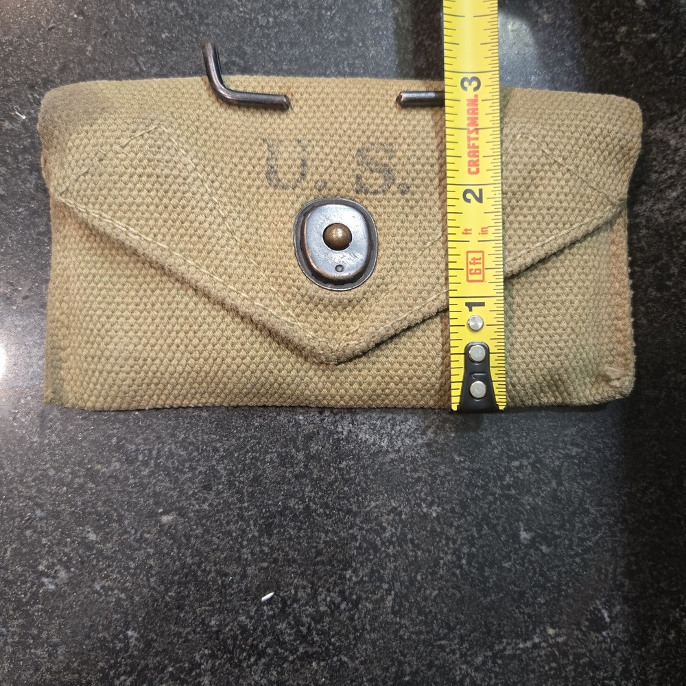 ORIGINAL WWII US ARMY INFANTRY M1942 FIRST AID CARLISLE BANDAGE CARRY POUCH-1942