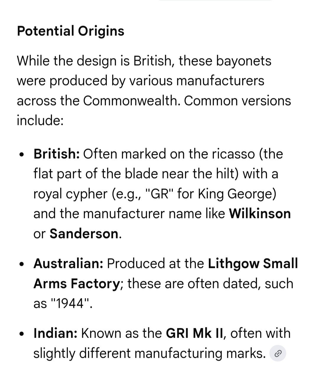 Antique Vintage Original P1907 SMLE Lee Enfield Bayonet No Scabbard