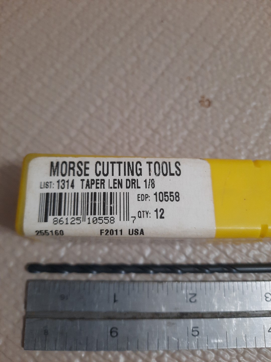 MORSE CUTTING TOOLS 1/8" TAPER LENGHT DRILL BIT EDP10558
