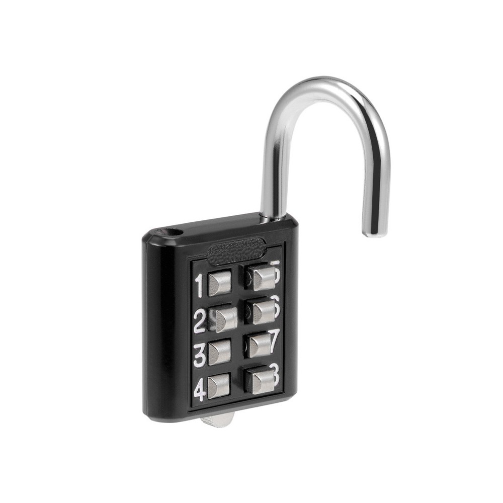 8-Digit Combination Padlock Push Button Lock for Locker Cabinet Black