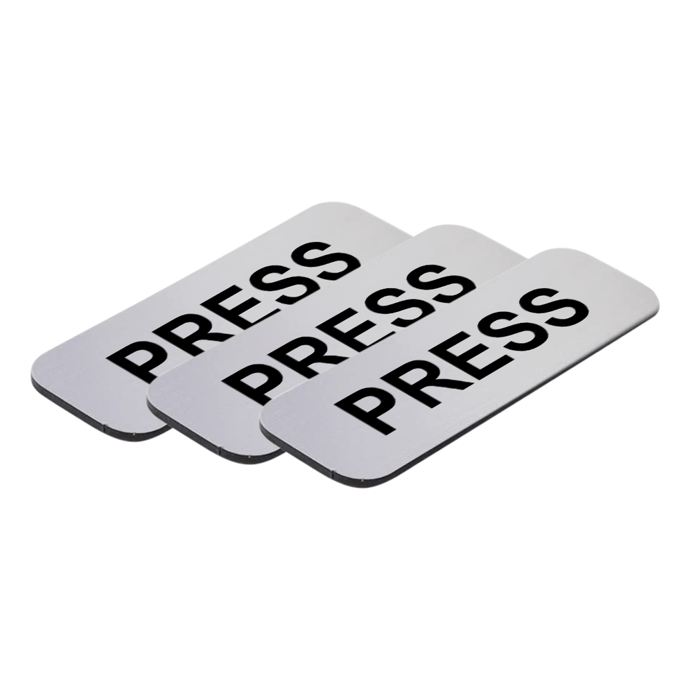 Press 1 x 3" Name Tag/Badge, (3 Pack)