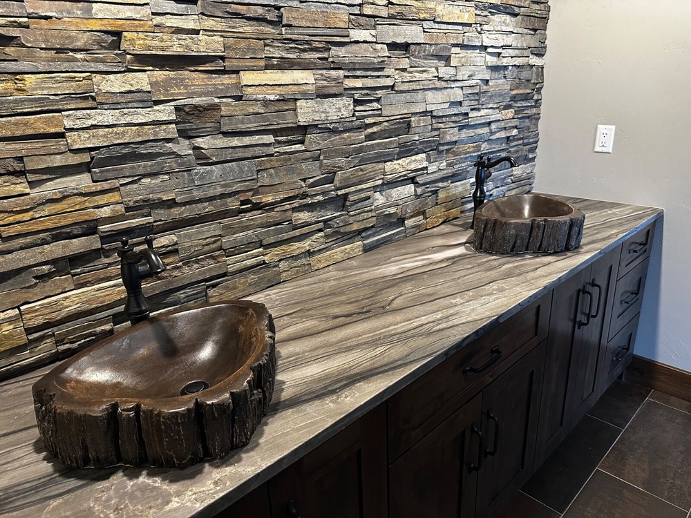 tree trunk bathroom vessel sink