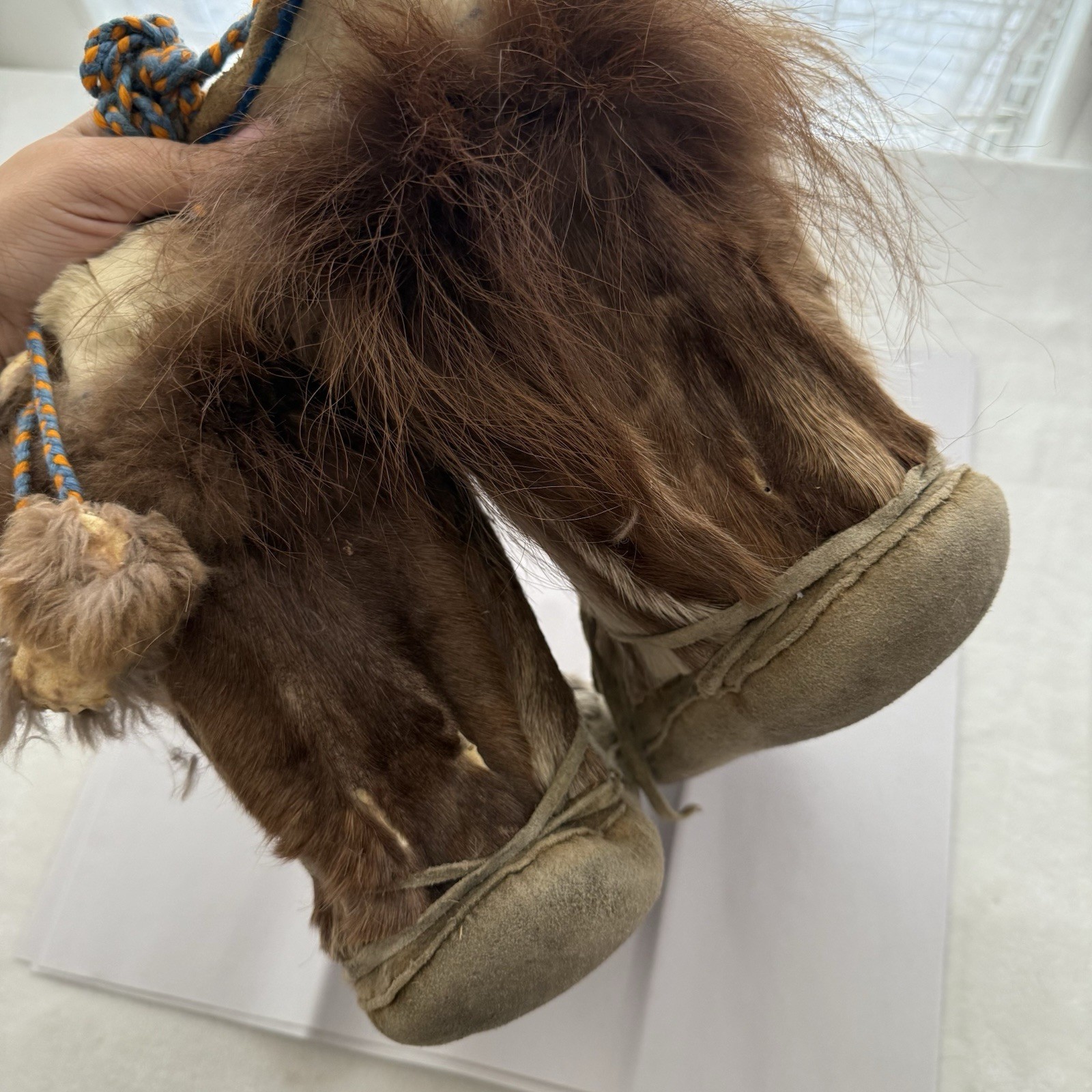 Catherina Attla Handmade Mukluks 1970s Koyukon Elder Real Fur Authentic Rare