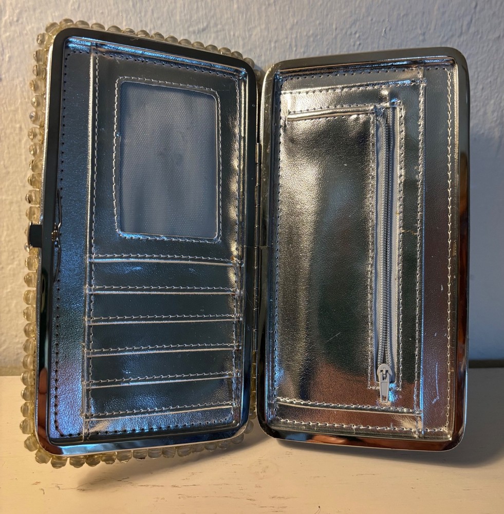 Beaded Bling Black Rhinestone Wallet