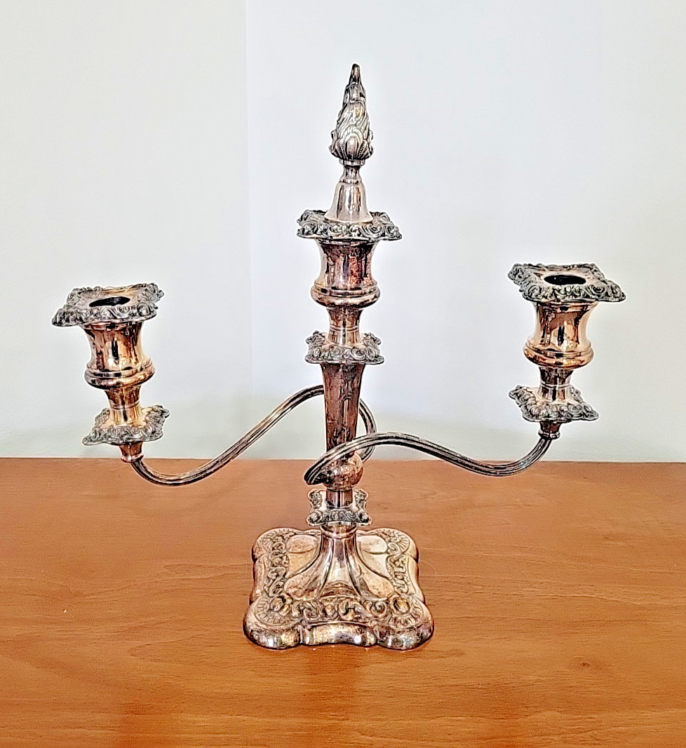 Gorgeous International Silver Co 3 Arm Silver Plated Candelabra 508