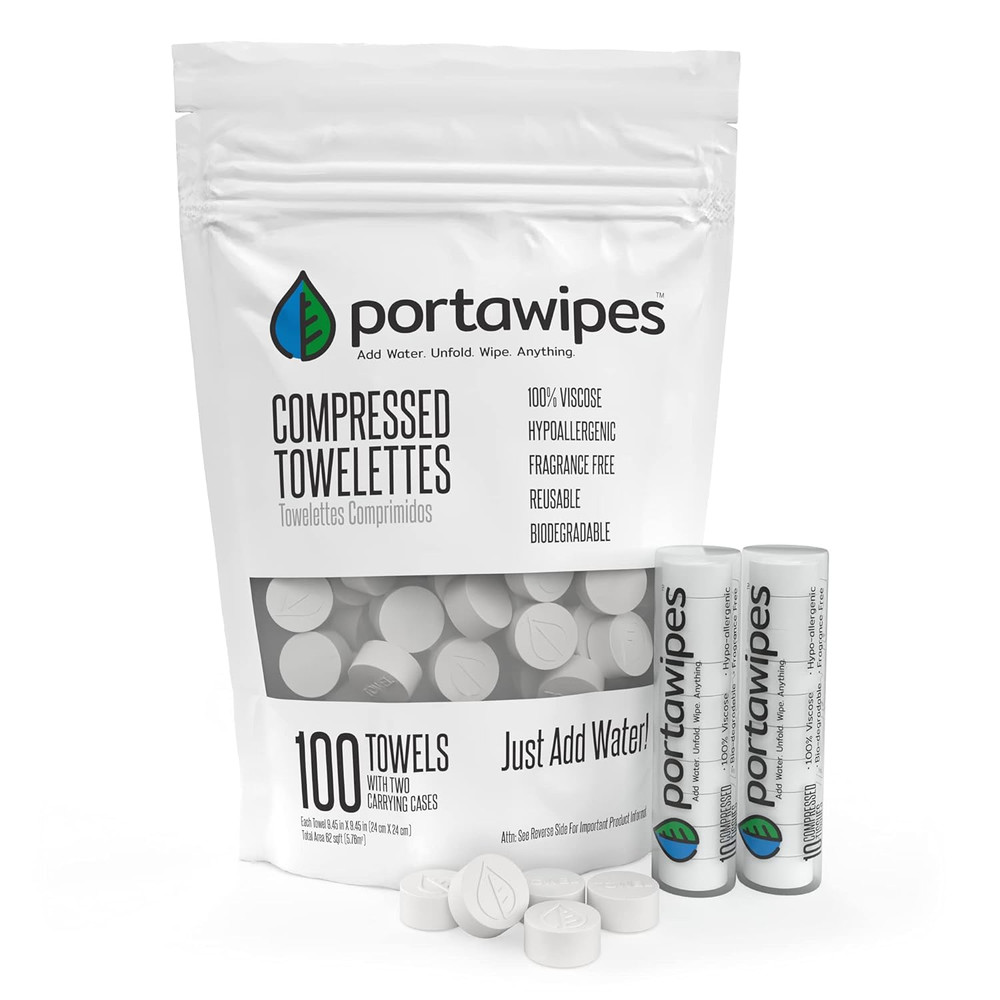 Compressed Coin Tissues | 100 Pack with 2 Cases | Soft & Odorless Wipes