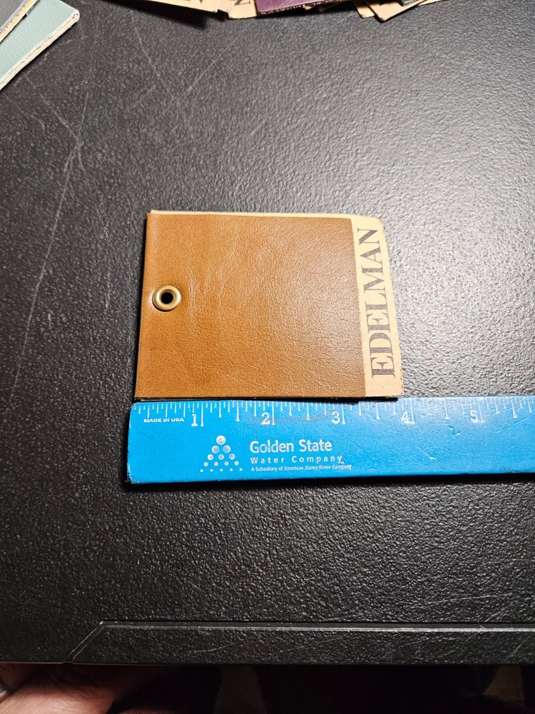 KID CALF, "WALNUT" COWHIDE. EDELMAN LEATHER PATCH 3 X 3