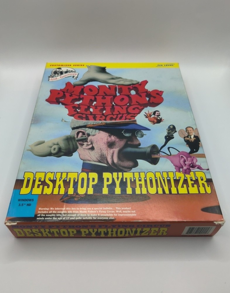 Monty Pythons Flying Circus Desktop Pythonizer PC 3.5'' Big Box Vtg Software