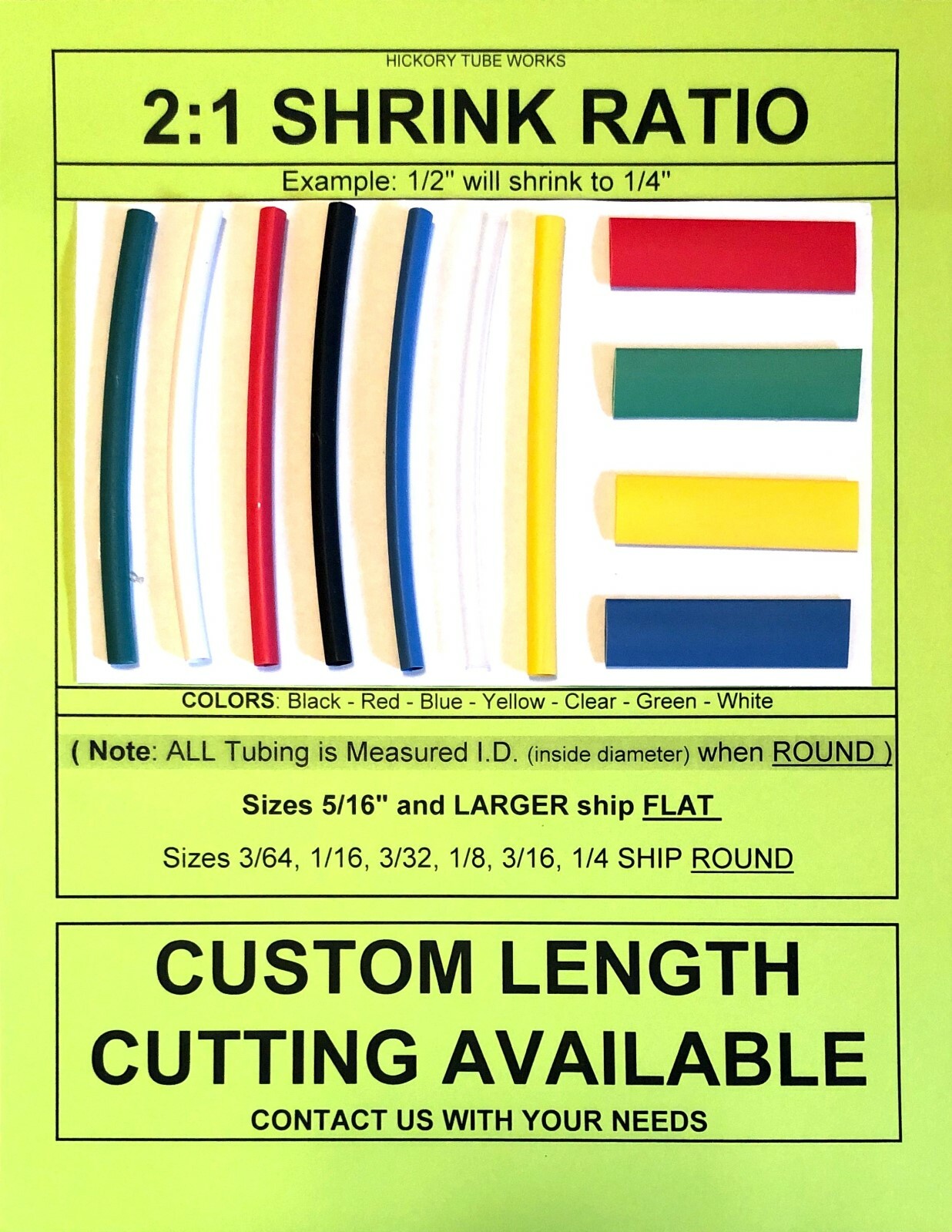 100 FT. BLACK 1/16" / 1mm Polyolefin 2:1 Heat Shrink Tubing