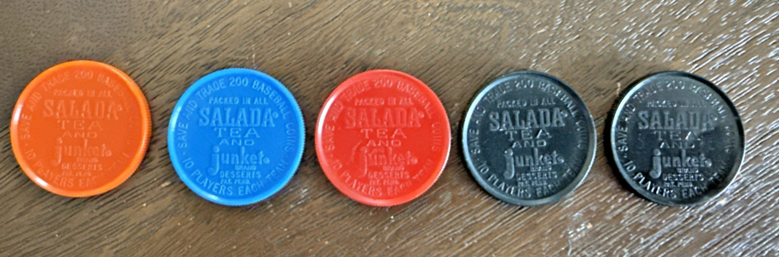 1962/1963 Salada Tea Junkett Baseball Coins Lot 32 Kaline Aaron Robinson Wilhelm