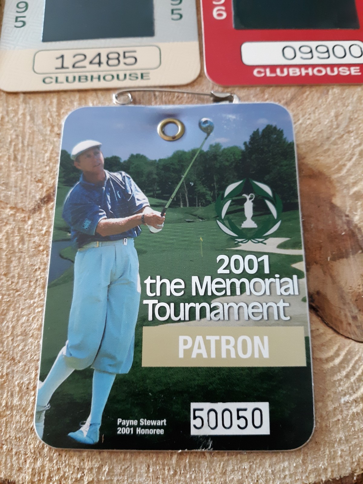 1994 1995 1996 1997 & 2001 Memorial Golf Tournament Patron & Clubhouse Badges