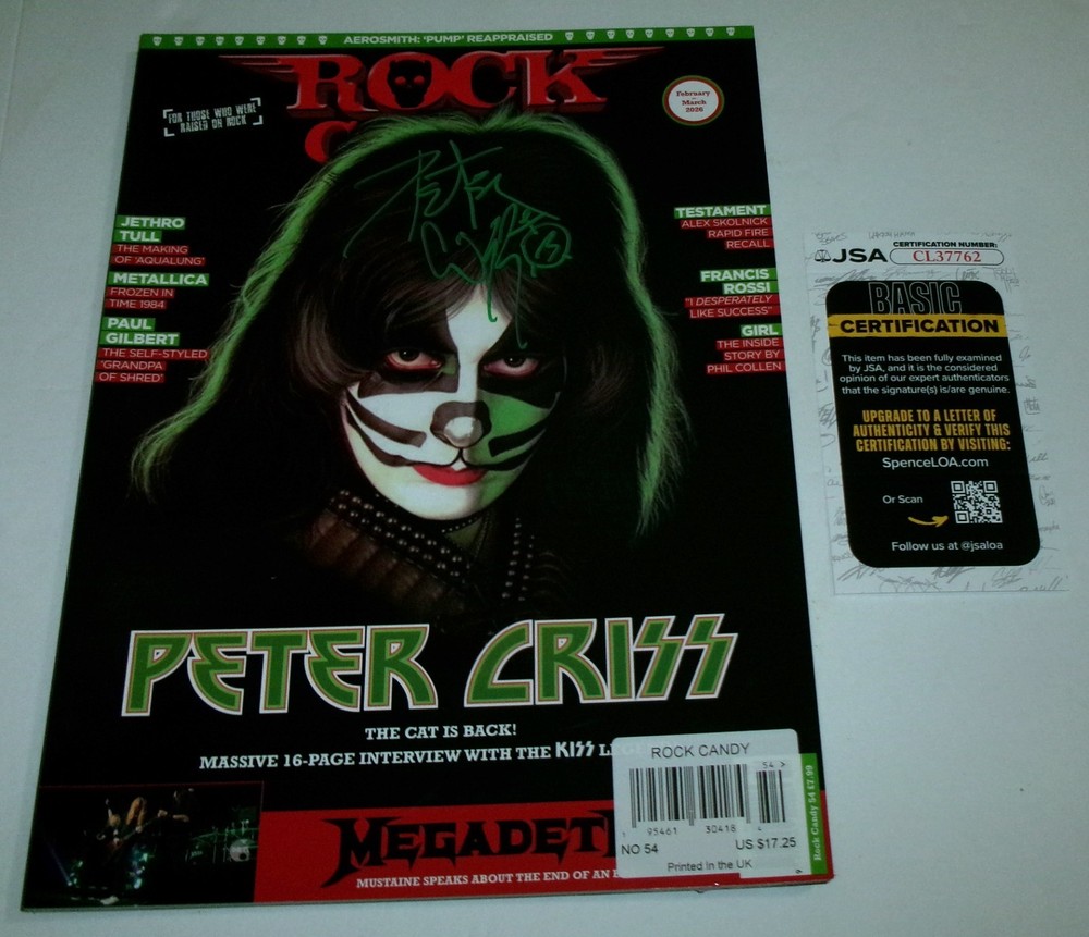 Peter Criss SIGNED Rock Candy Magazine JSA CERT Feb/Mar Issue