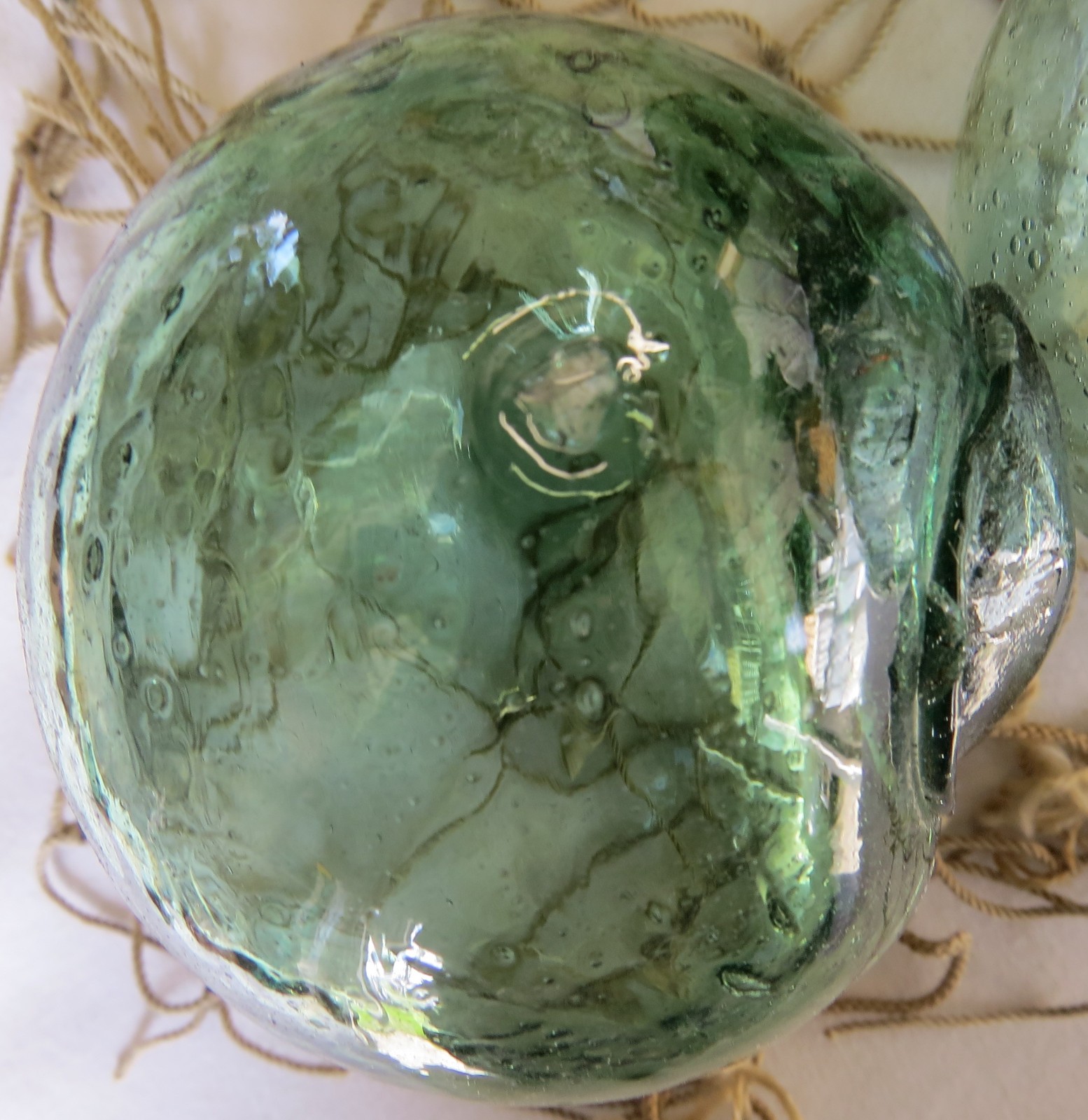 JAPANESE GLASS Fishing FLOATS Mixed Shades & Sizes (5) w/Inclusions Antiques!