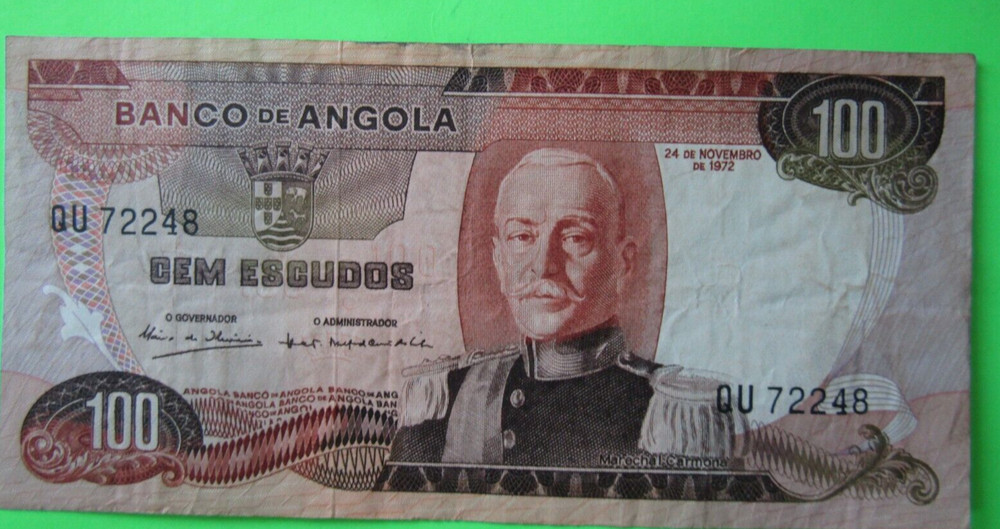 ANGOLA, 100 ESCUDOS, P#101 ,1972