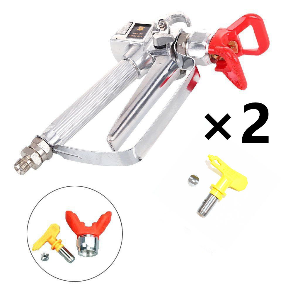 2 PACK Airless Paint Spray Gun 3600 PSI with 517 Tip & Tip Guard For Sprayers