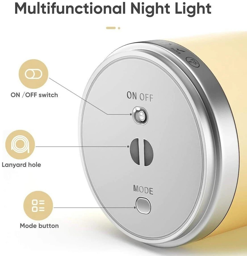 HOKEKI Bedside Night Light Remote Touch Sensor Brightness Level Lanyard NIB