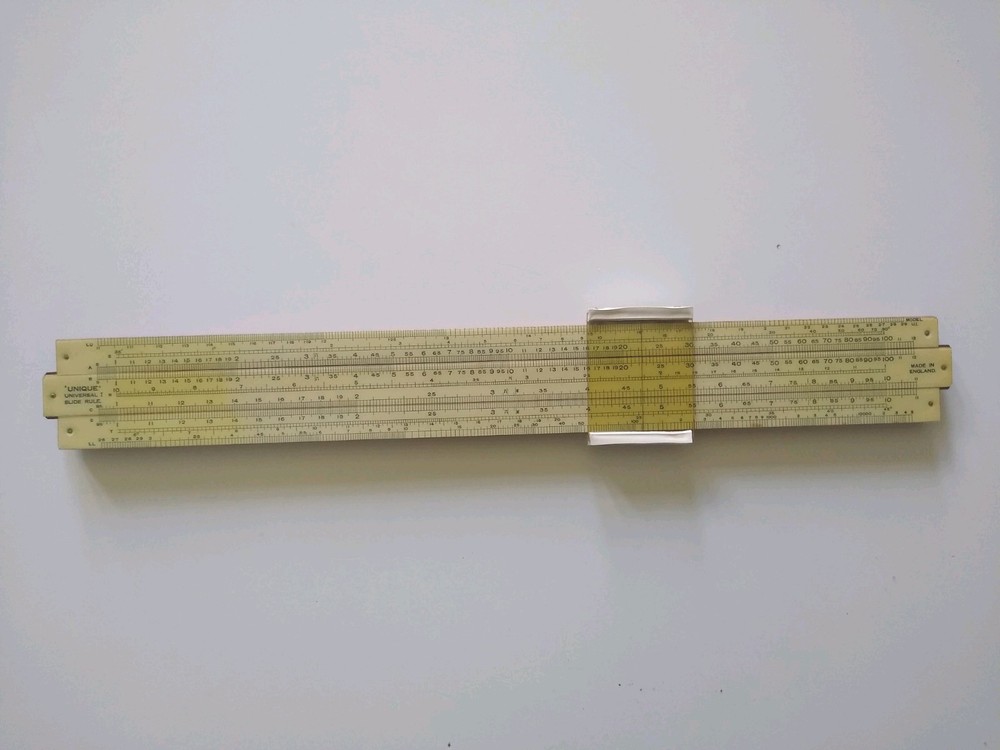 UNIQUE UNIVERSAL 1 Slide Rule 30cm With Box
