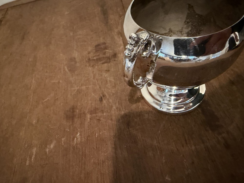 Vintage Silverplate Creamer Pitcher with Handle 3.5"