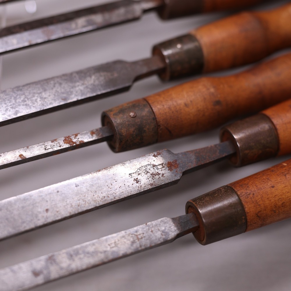 Vintage Greenlee Lathe Chisels Wood Turning Gouges – Set of 7 Woodworking Tools