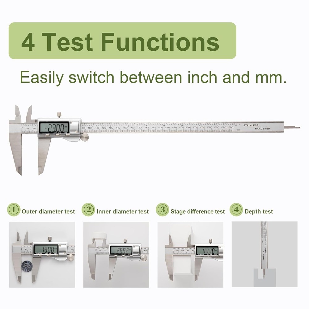 All-Metal Digital Caliper 0-12-inch measuring tool with auto-off function