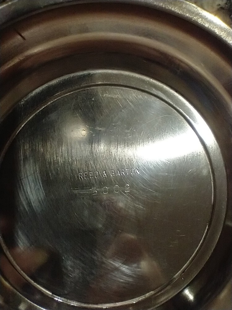 VINTAGE Reed & Barton Flower Water Lily Lotus Frog 3 Pieces SilverPlate #3002