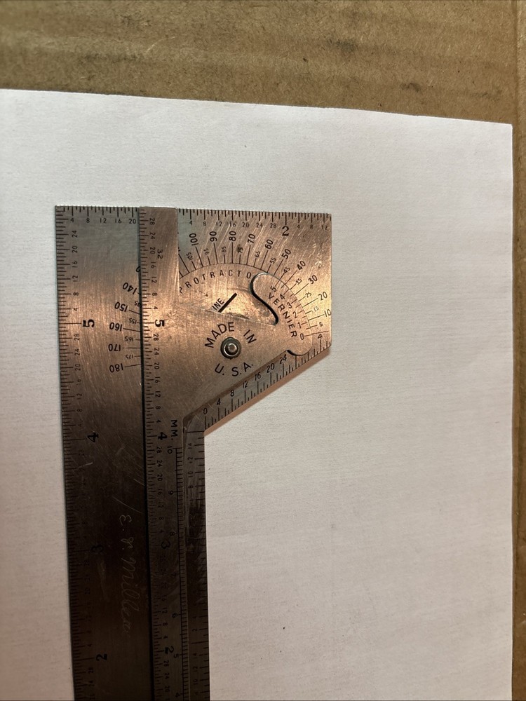 Vintage Machinists Combination Scale Protracter Vernier