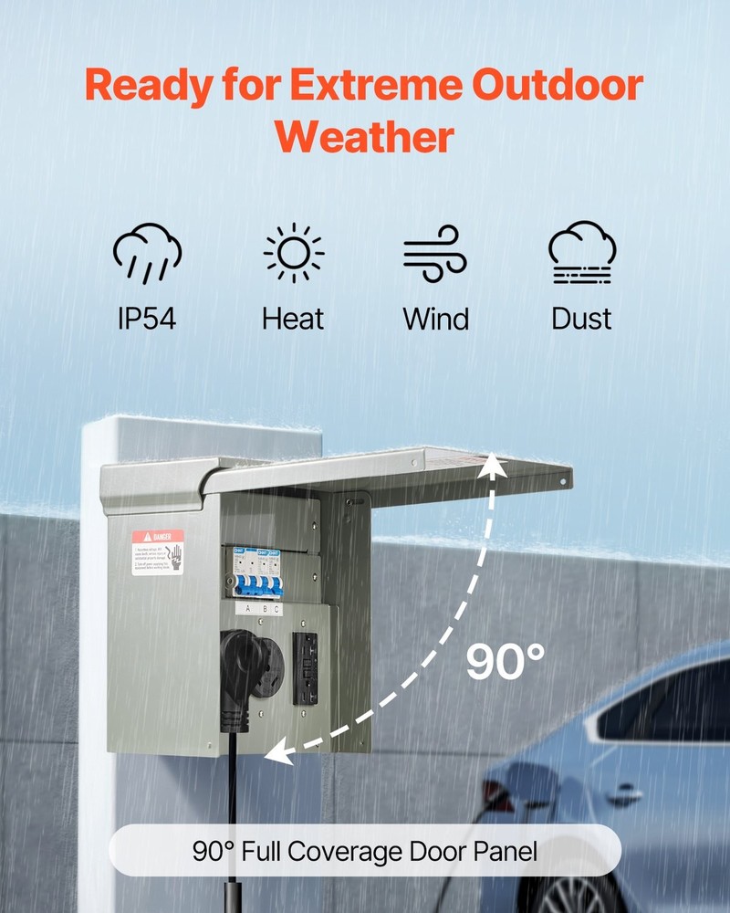 Temporary Power Outlet Panel RV Electrical Panel 20 30 50 Amp Outlet Box