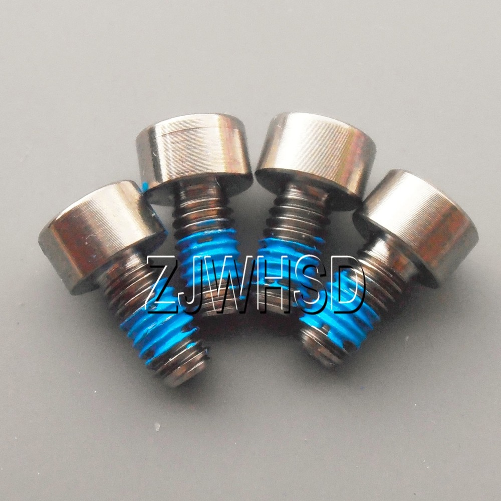 4pcs M4 x 8 Titanium Ti Screw Bolt Allen Hex Socket Cap Head with ThreadLocker