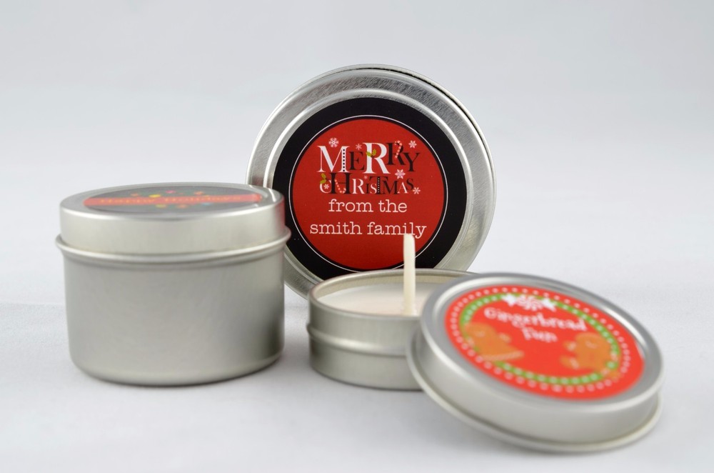 Mistletoe Personalized Christmas Round Sticker Labels - 7 sizes avaiable