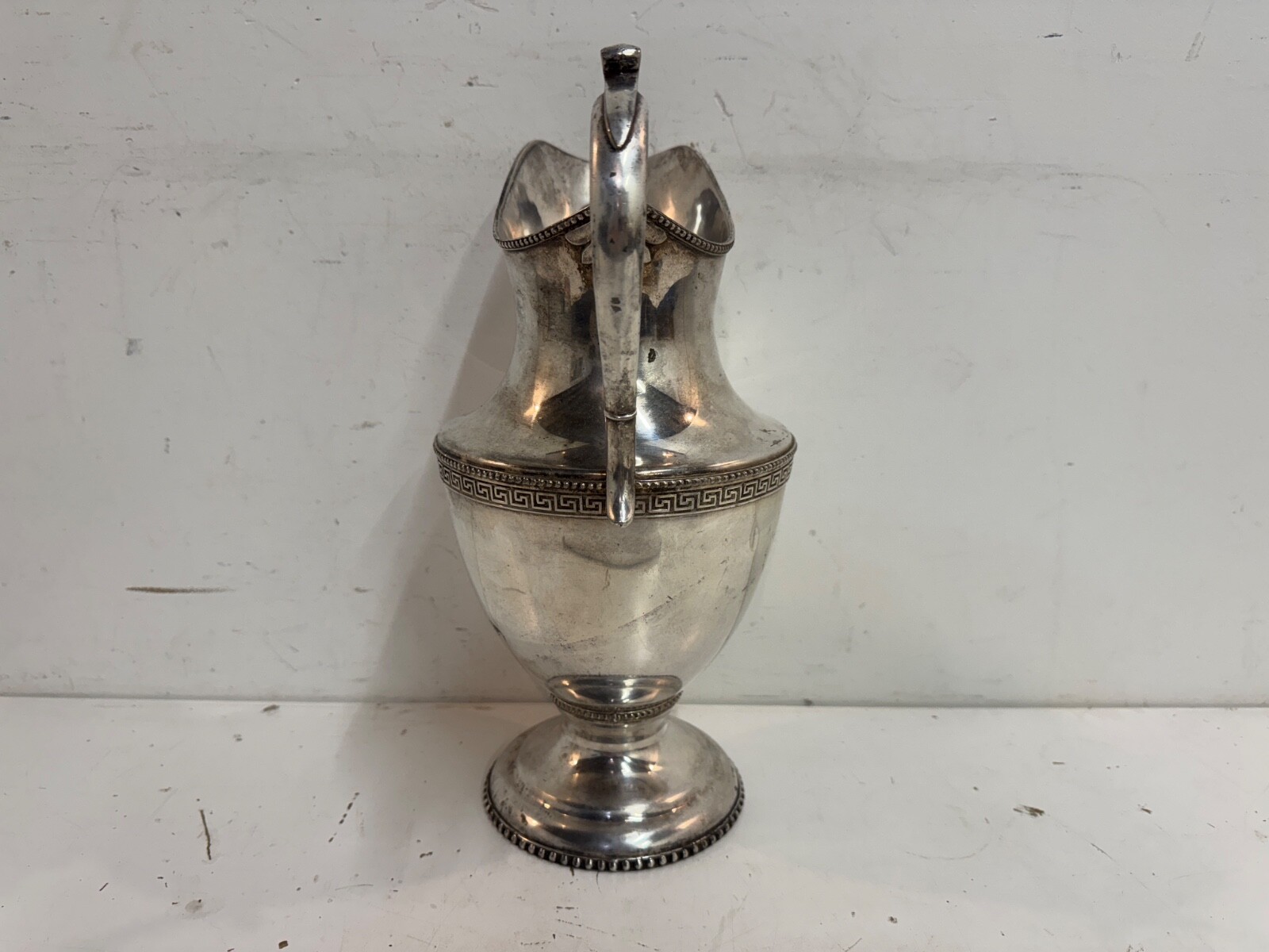 Vintage Rogers Smith Silver Plate Pitcher Pattern 1790 w/ Greek Key Decorations