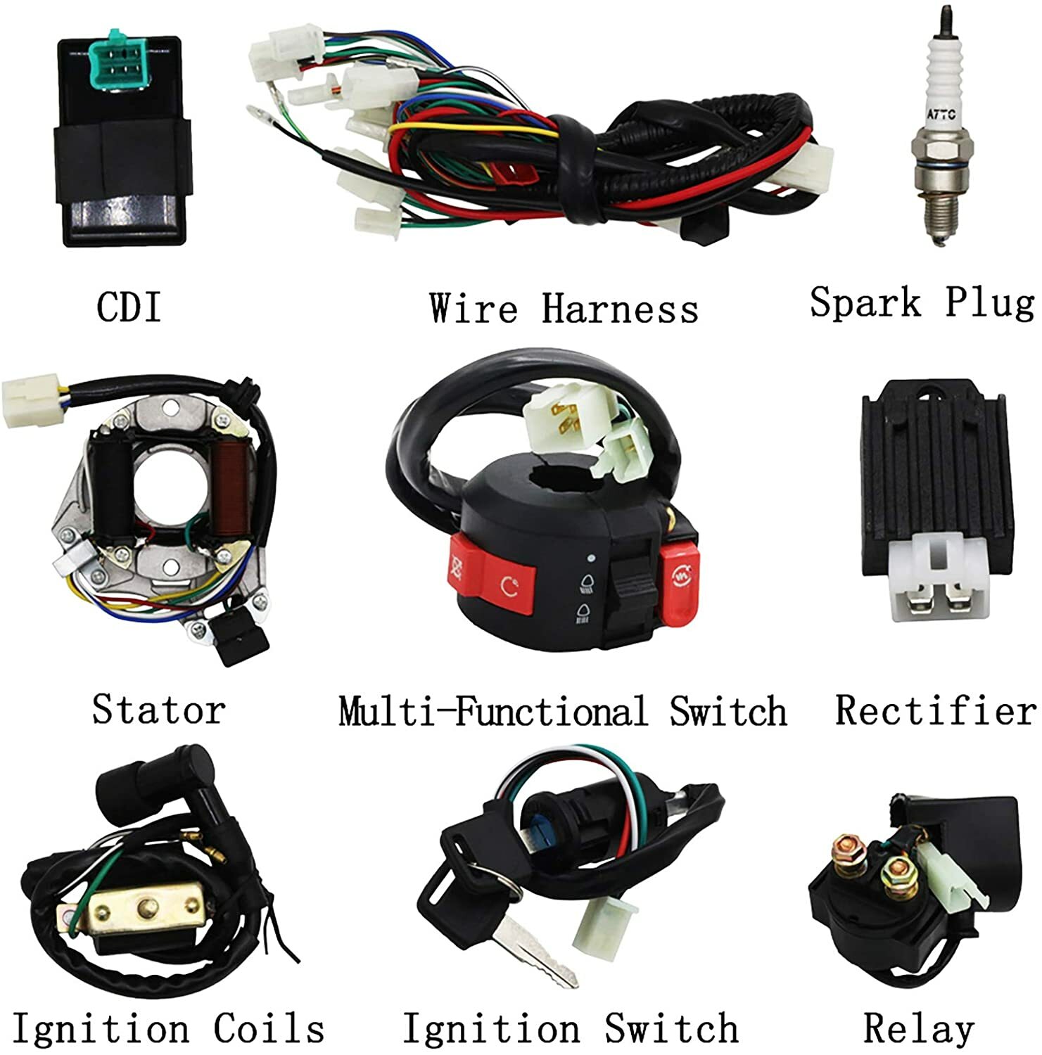 CDI Wire Harness Stator Assembly Wiring Fit Atv Electric Quad 70 90 110cc 125cc