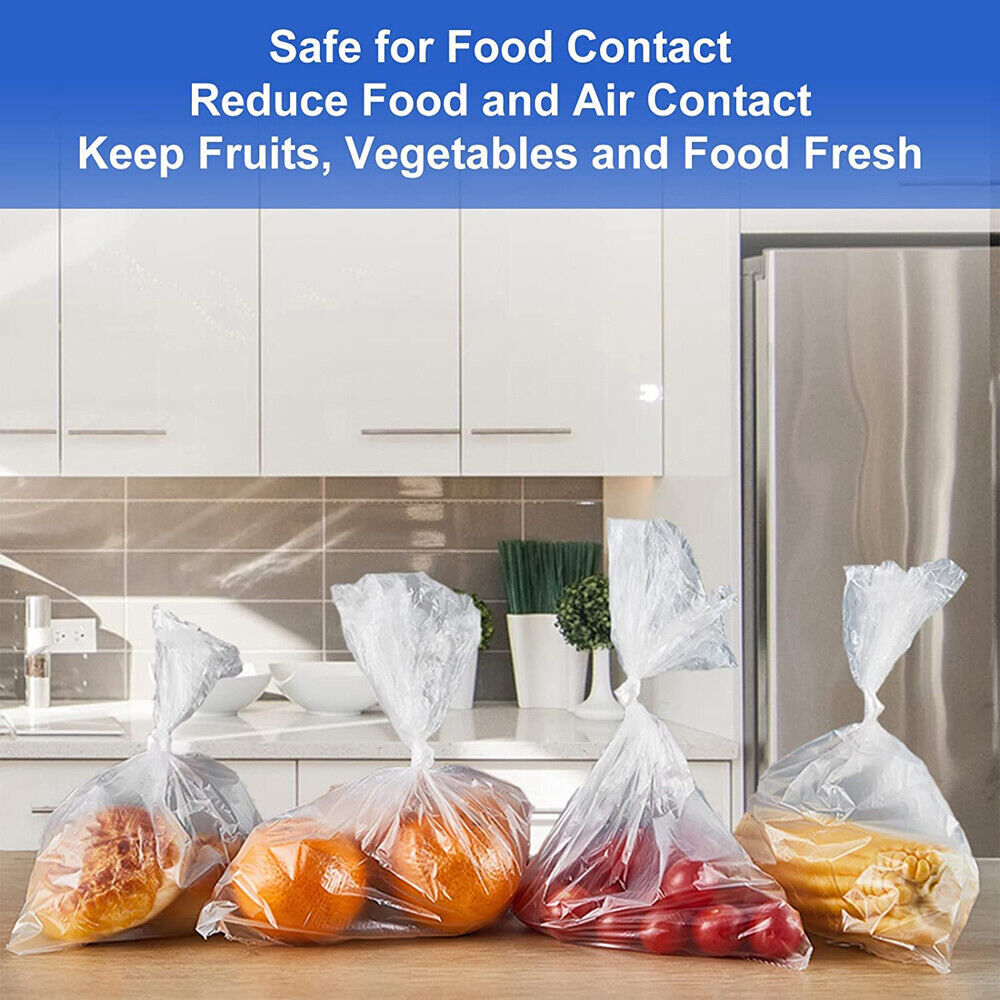 20 Rolls Plastic Produce Clear Bag On Roll Kitchen Food Fruit Storage Vegetable