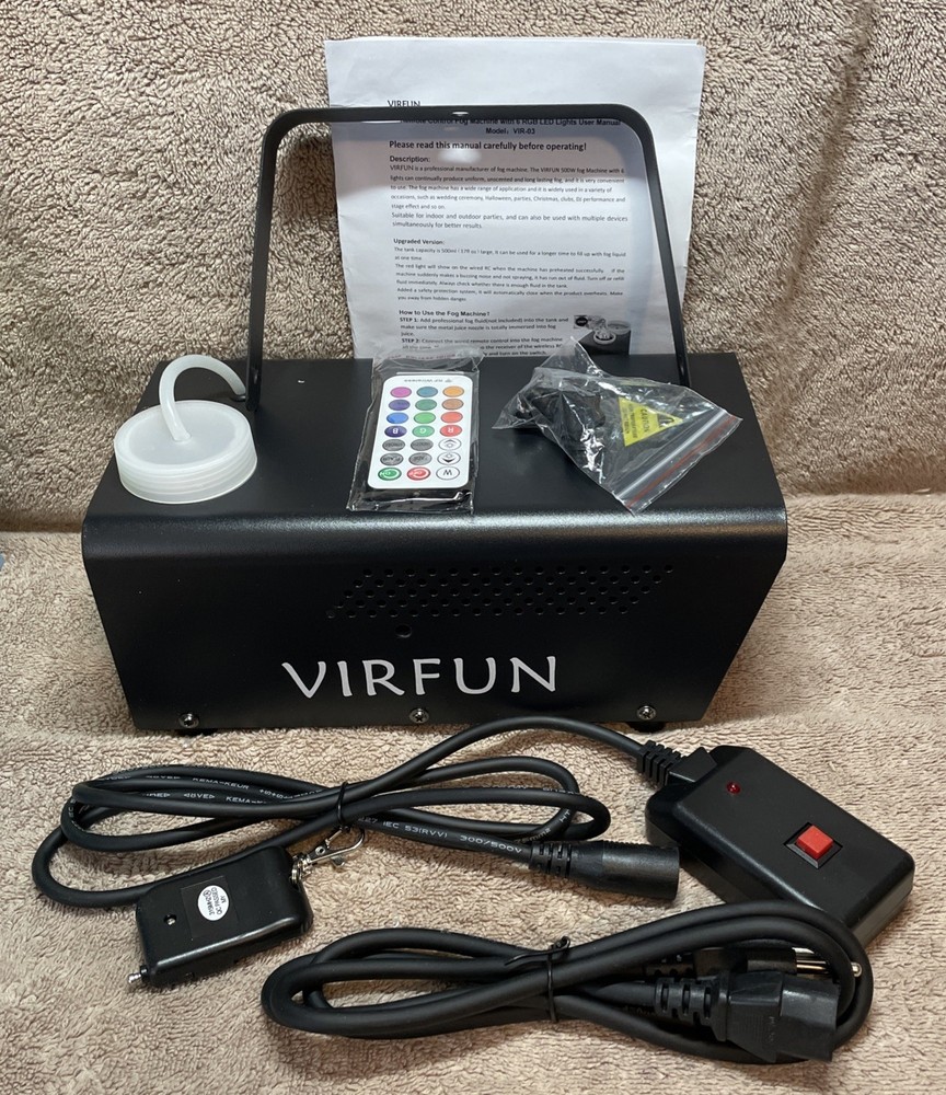 Fog Machine / Remote Control With 6 RGB LED lights