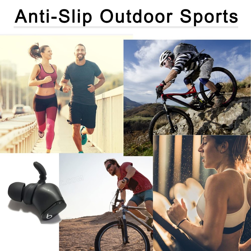 Luckvan Silicone Ear Hooks for Beats Studio Buds Tips M, Black-Earhook