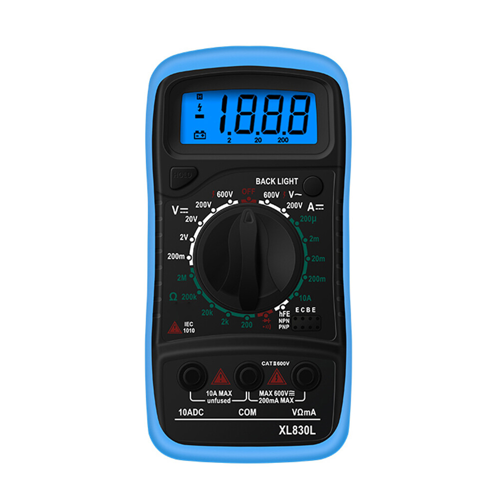 Digital Voltmeter Ammeter Ohmmeter Multimeter Volt AC DC Tester Meter XL830L