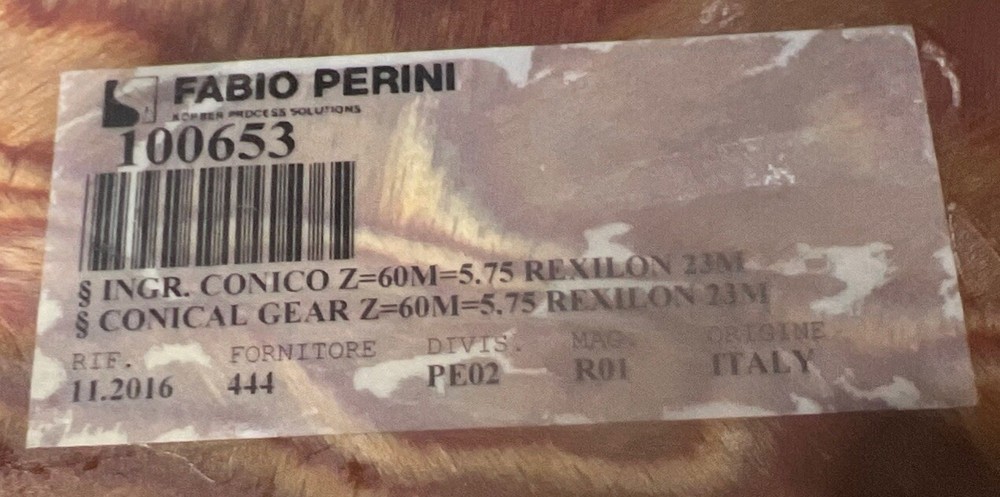 FABIO PERINI 100653 Gear Nos Surplus