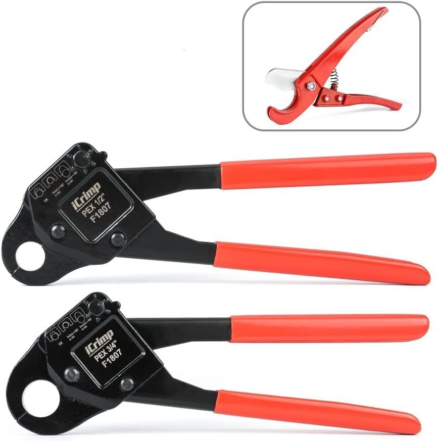Dual Compatible PEX Crimping Tool Kit with Compact Design - Easy Access Solution
