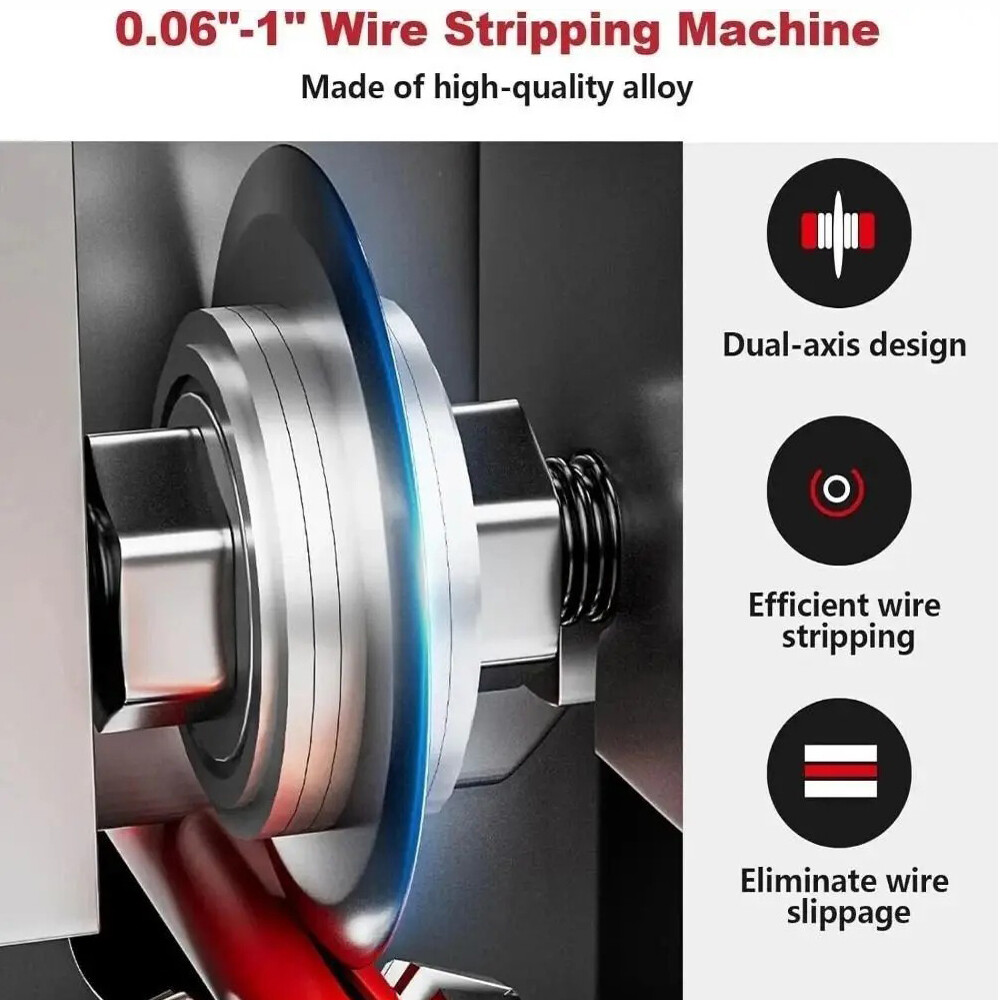 Manual Wire Stripping Machine Portable Cable Stripper 1mm to 21mm Hand Crank US