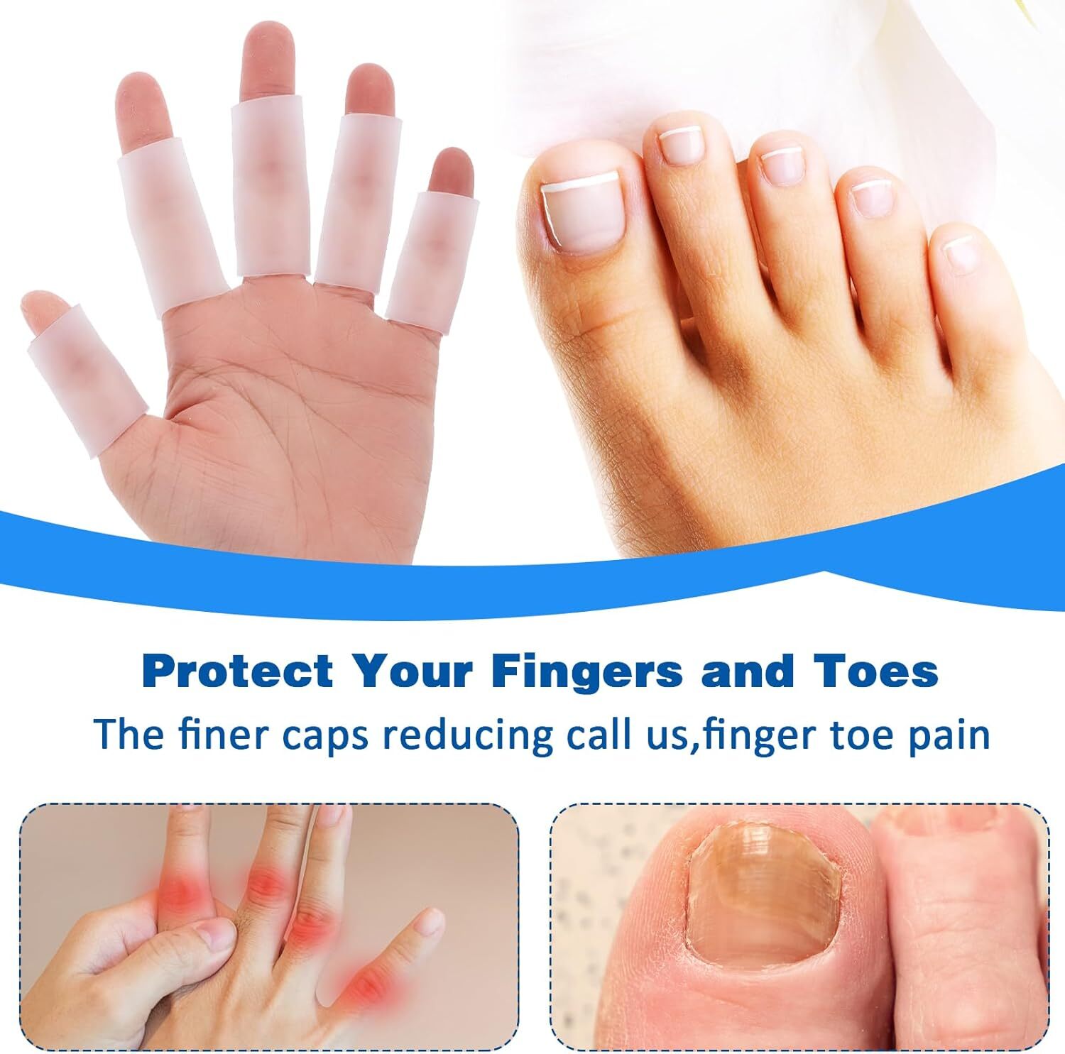 20× Silicone Gel Finger Sleeve Protectors Finger Sleeve Cushions & Protect USA