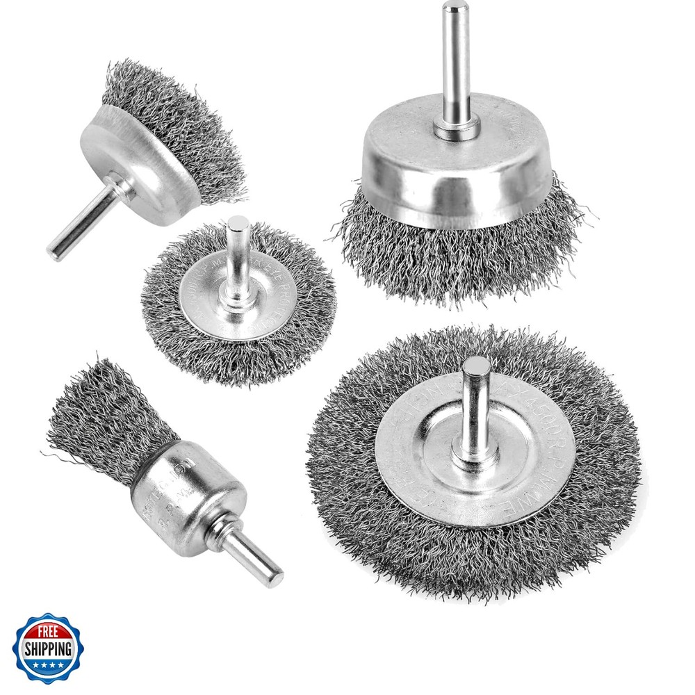 Wire Brush for Drill, Wire Wheel Brush Cup Set, Wire Wheel for Drill 0.012 Ca...