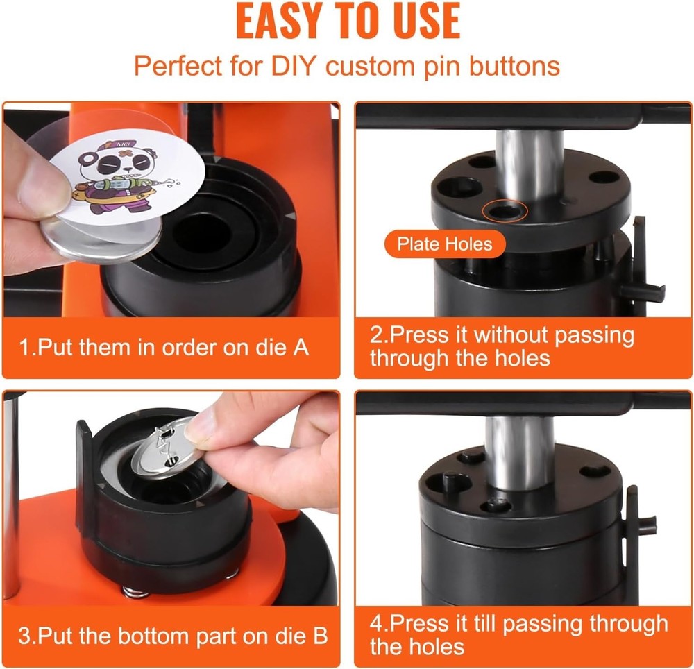 Button Maker Machine - Complete DIY Kit with Panda Magic Book, 1.25'' Size, B...
