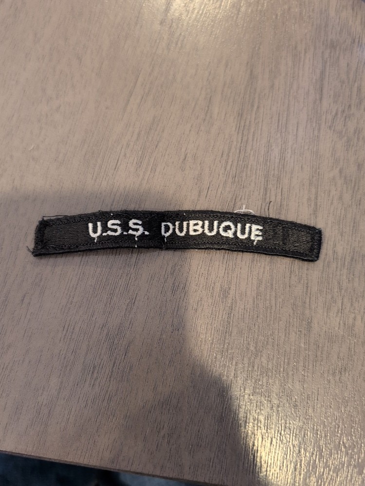 USS Dubuque LPD-8 Uniform Shoulder Patch - Rocker. Used