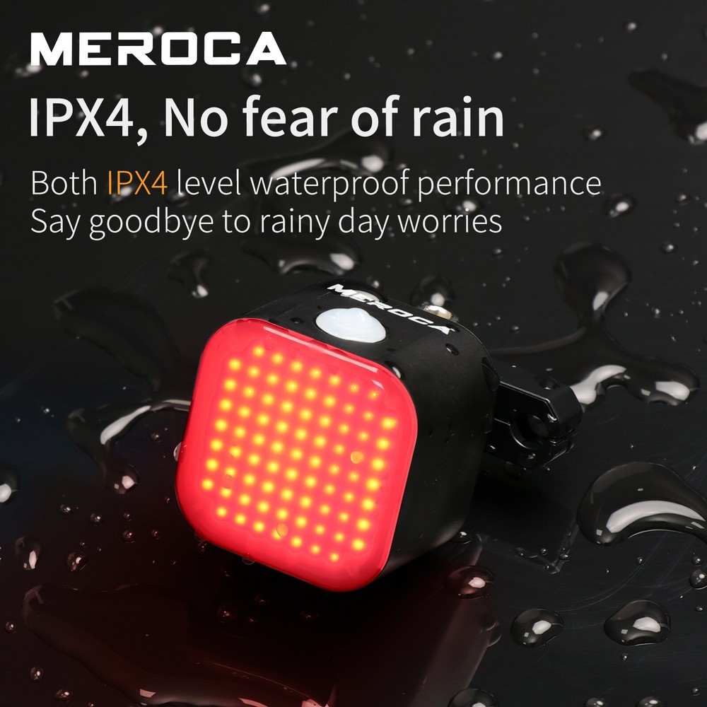 MEROCA Bicycle Brake Light Creative Expression 100 Lumen Smart Sensor for AirTag
