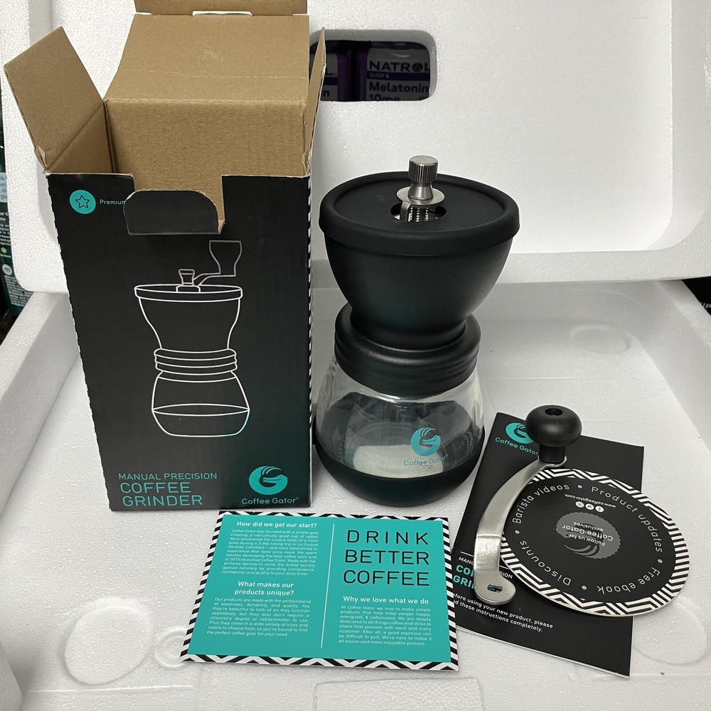 GATOR Manual Coffee Bean Mill Compact Adjustable Precision Hand Grinder NEW NIB