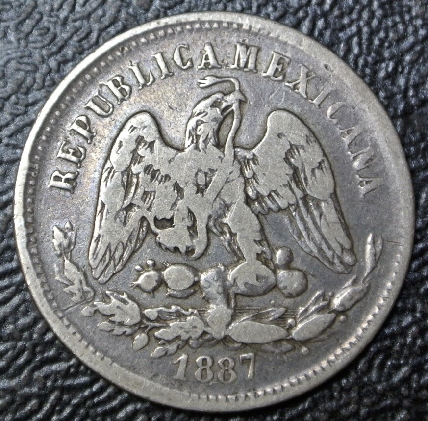 1887 MEXICO REPUBLIC - 25 CENTAVOS - .9027 SILVER - Nice