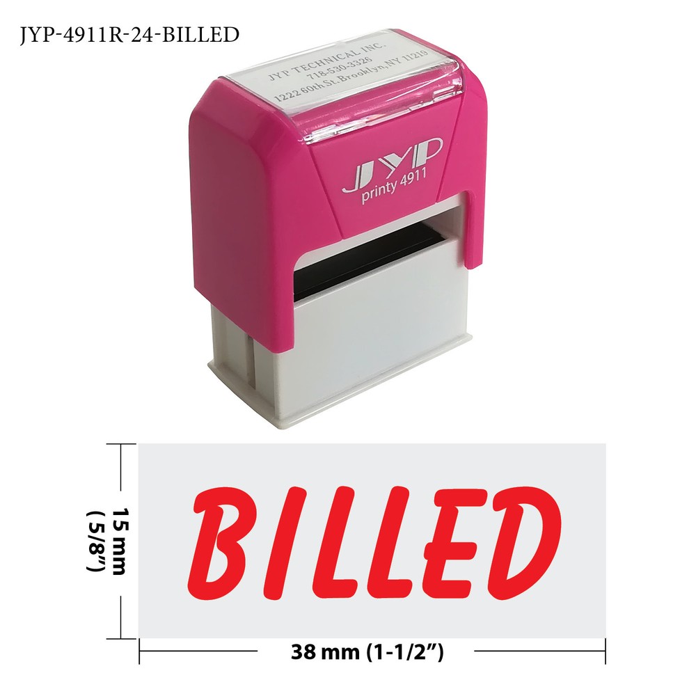 Billed - Self Inking Rubber Stamp - JYP 4911R-24  (RED INK)