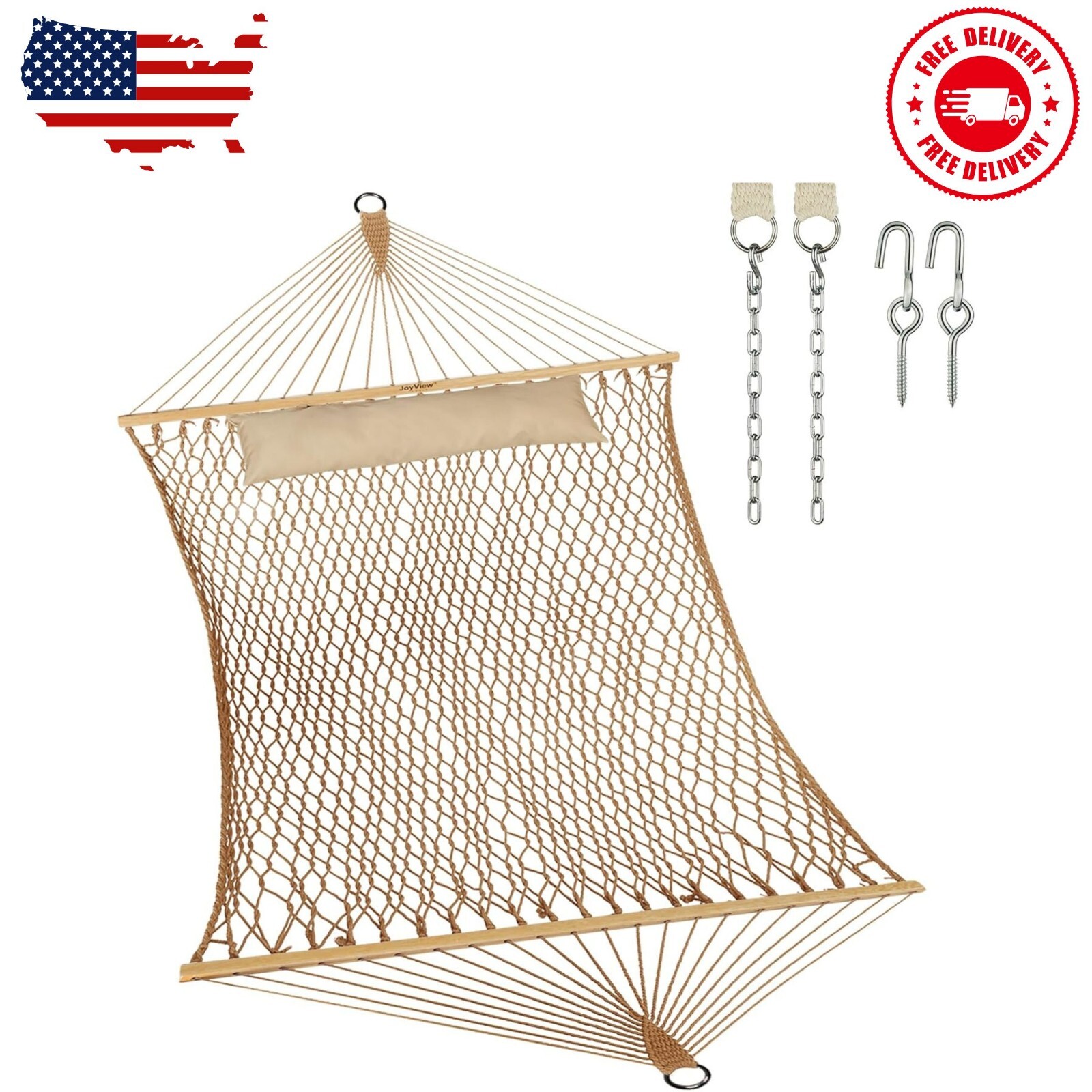 Traditional Rope Double Hammock - Hand Woven Cotton Hammock
