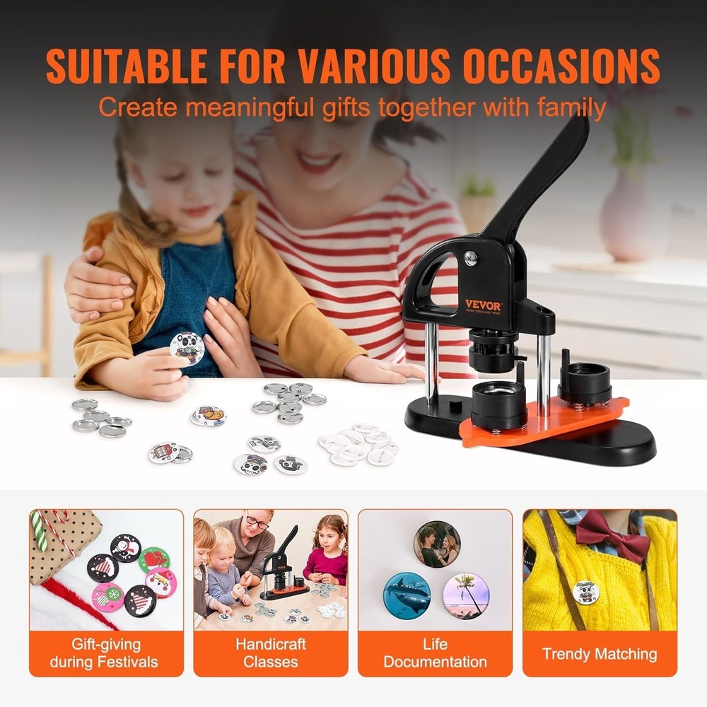 Button Maker Machine - Complete DIY Kit with Panda Magic Book, 1.25'' Size, B...