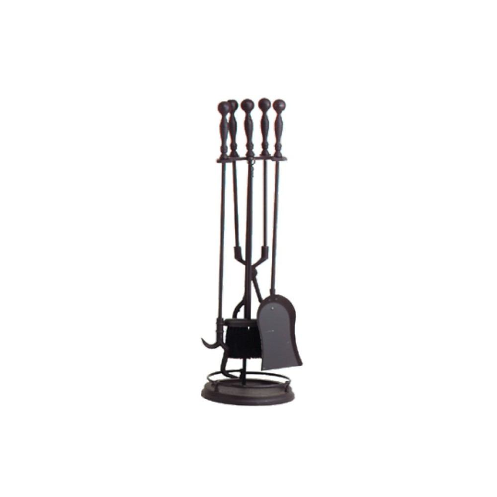Dagan Five Piece Fireplace Tool Set, Black